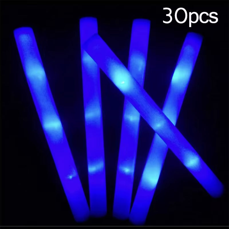 Vibrant 15/30 Pcs LED Glow Sticks - Colorful RGB Cheer Tubes for Parties, Weddings, and Events!