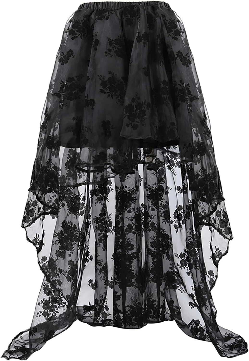 Victorian steampunk corset skirt with lace and leather details, ideal for Renaissance costumes, Halloween, and steampunk events.