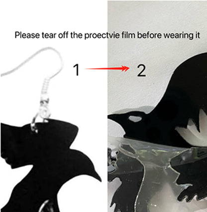 Gothic Raven Earrings Halloween Earrings for Women Vintage Black Red Crystal Acrylic Crow Earring Mystic Raven Costume Witch Costume Accessories Womens Halloween Costumes 2026