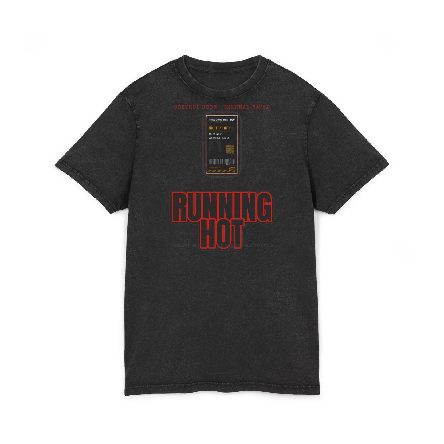 RUNNING HOT Acid Washed Round Neck Tee