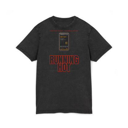 RUNNING HOT Acid Washed Round Neck Tee