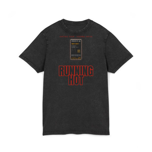 RUNNING HOT Acid Washed Round Neck Tee