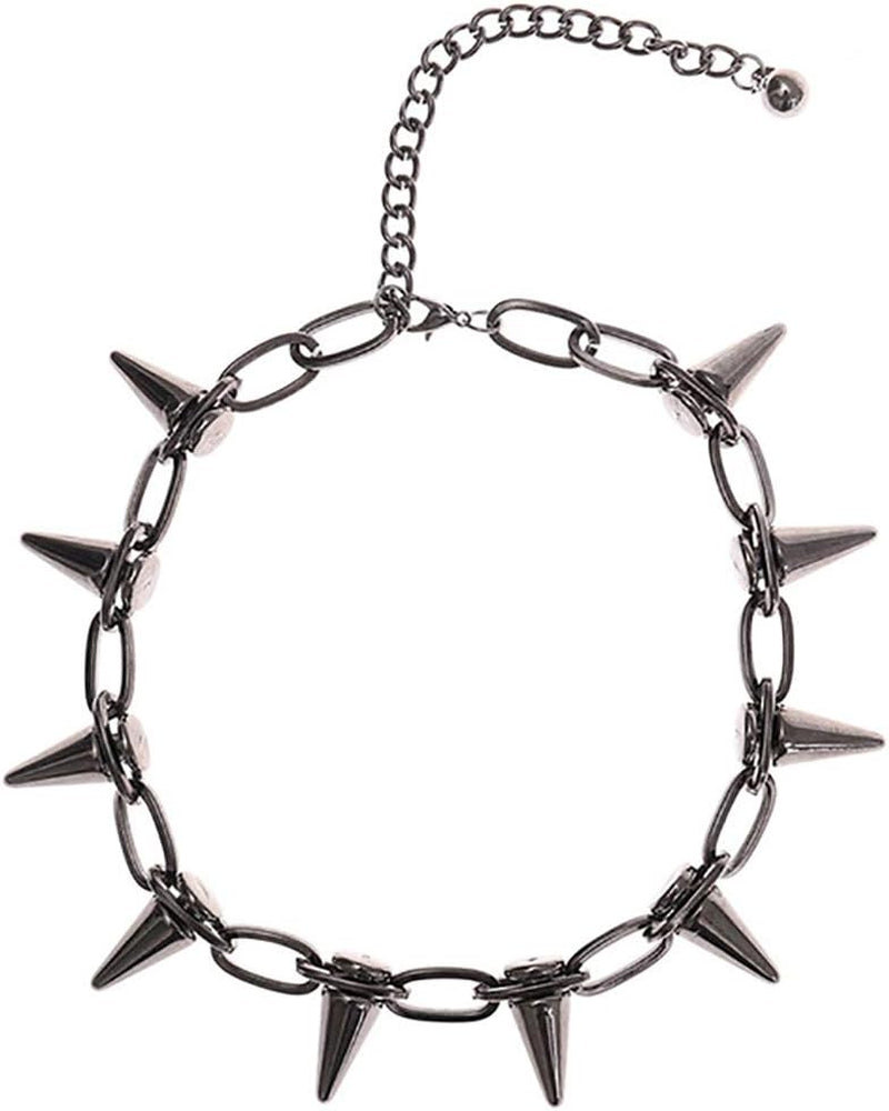 Spike Chokers for Women Choker Goth Necklaces Mens Chain Choker Collar Punk Streetwear Handmade Adjustable Vintage Rivet Jewelry
