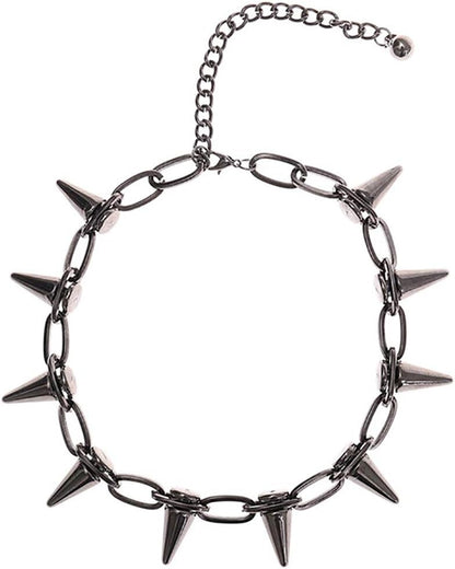 Spike Chokers for Women Choker Goth Necklaces Mens Chain Choker Collar Punk Streetwear Handmade Adjustable Vintage Rivet Jewelry