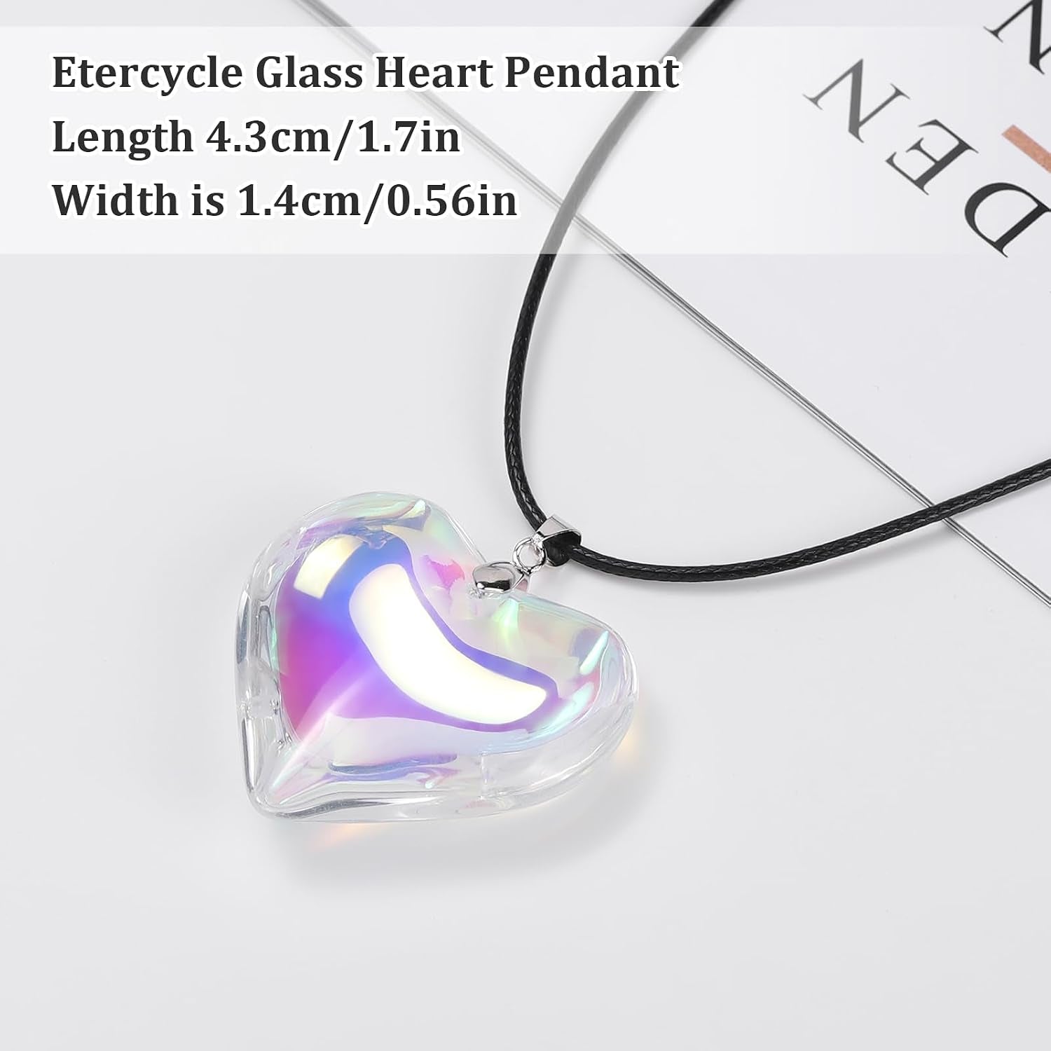 Chunky Puffy Heart Choker Necklace, Fashion Colored Glass Heart Pendant Y2K Trendy Jewelry Gifts for Women (Dazzle Heart)