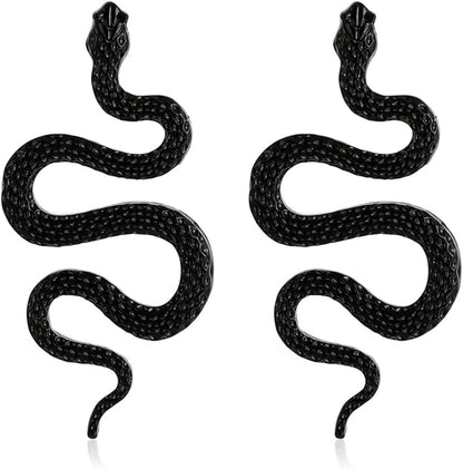 Snake Earrings for Women Dangle Halloween Jewelry Snake Accessories Black Gothic Goth Earrings Punk Sperpent Edgy Grunge Earring Halloween