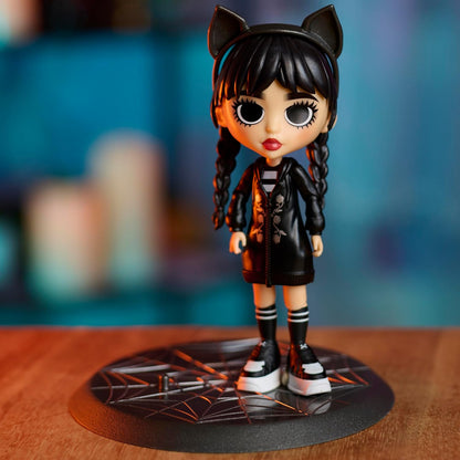 WEDNESDAY Deluxe 6-Inch Articulated Figure, 11-Pieces, Interchangeable Face Plates and Fashion, Customizable Collectible Figurine, Kids Toys for Ages 3 up by