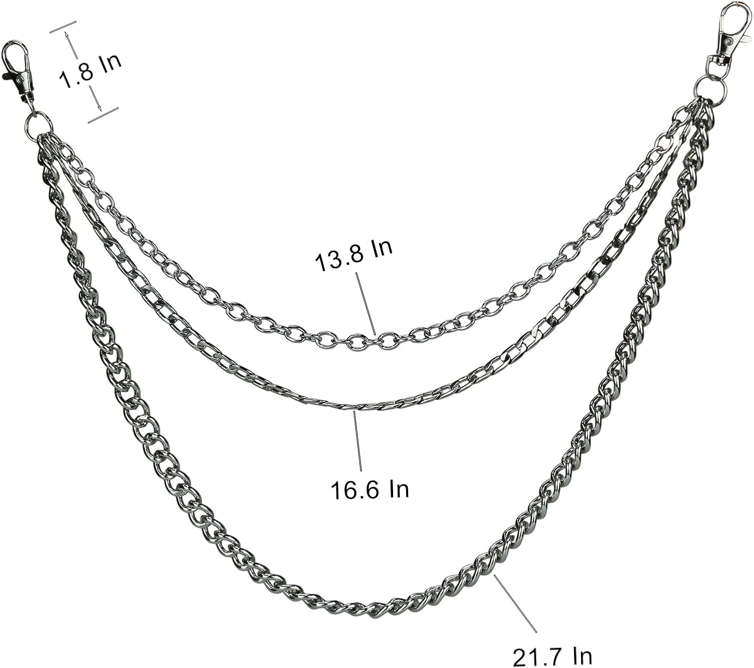 Punk Trousers Chain Hip Hop Pants Chain Pocket Chain Belt Chain Rock Jean Chain for Eboy and Egirl, Wallet Chains for Men and Women