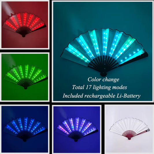 Dazzling Glow-in-the-Dark LED Butterfly Wing Cloak & Fans for Stunning Dance Performances and Carnival Parties