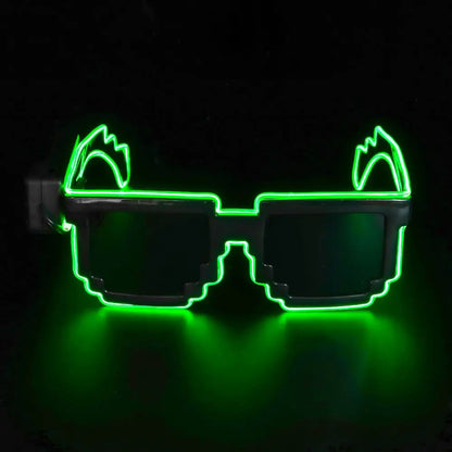 Mosaic LED Glow-in-the-Dark Glasses - Perfect for Rave Parties & Neon Christmas Fun!
