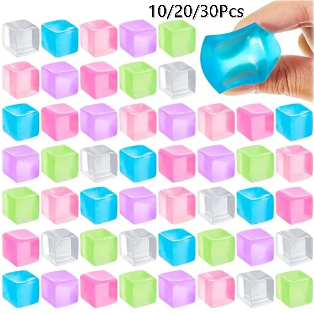 Kawaii Mini Squishy Ice Block Stress Balls - Stress Relief Squeeze Toy (1/3/5/10 PCS)