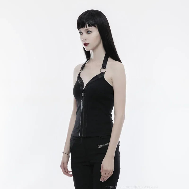 Stylish & Sexy Women's Gothic PU Leather Adjustable Camisole Vest Top
