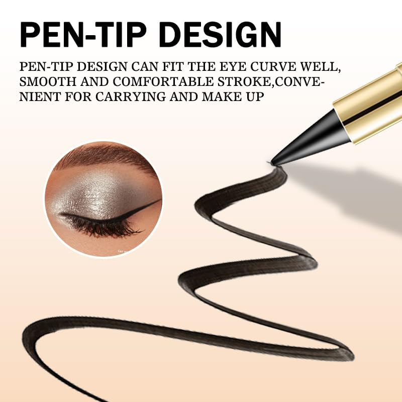 4Pcs Ultra-Pigmented Black Brown Silver Gray Eyeliner – Delineador De Ojos for Bold, Goth-Inspired Looks, Waterproof Long-Lasting & Intense Color for Dramatic and Smoky Eyes Halloween Makeup