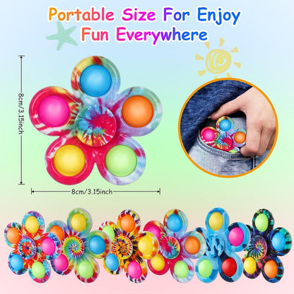 6-Pack Pop Fidget Spinners - Perfect Party Favors, Easter Basket Stuffers, and Classroom Prizes for Kids and Teens!