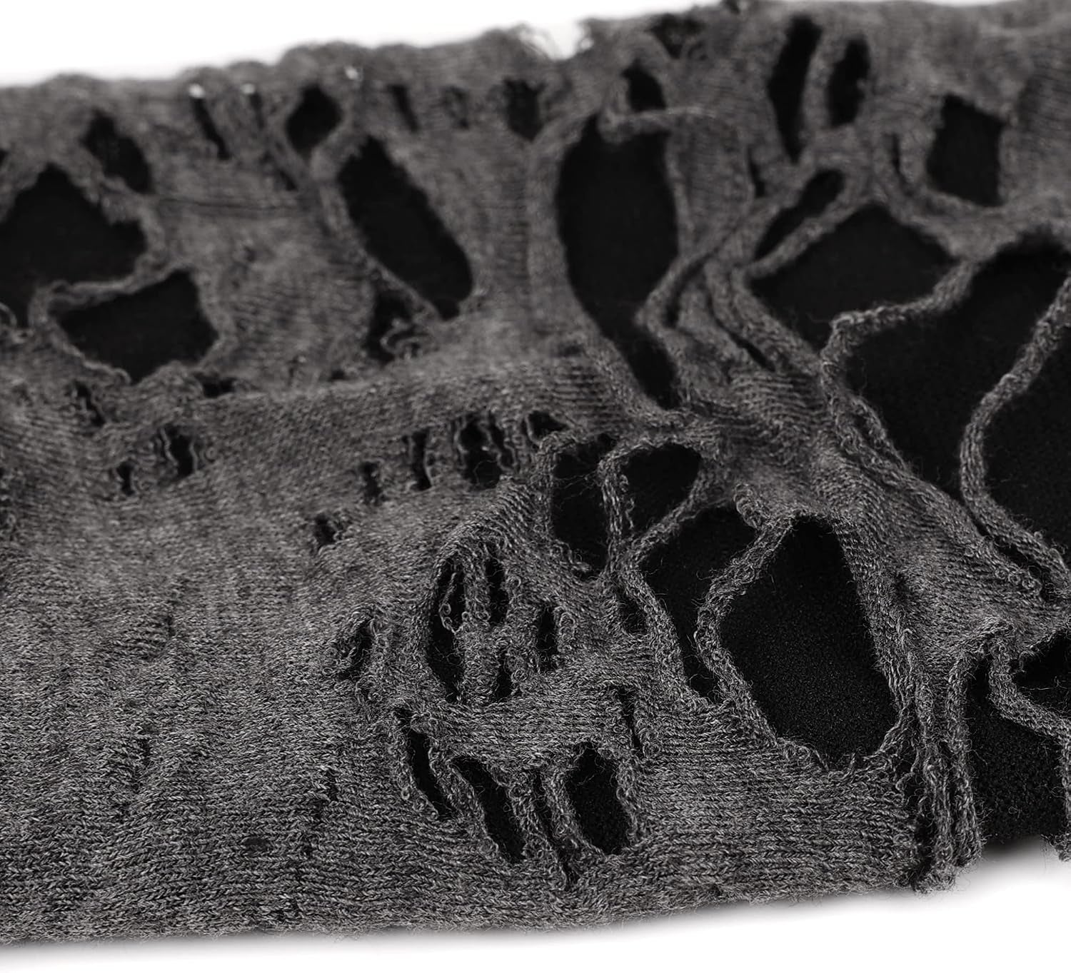 Womens Torn Ripped Gloves Short Cosplay Fingerless Gloves Mittens for Halloween Costumn Party