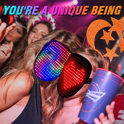 Transform Your Look with the LED Gesture Sensing Glow Mask - Perfect for Halloween, Raves, and Masquerades!