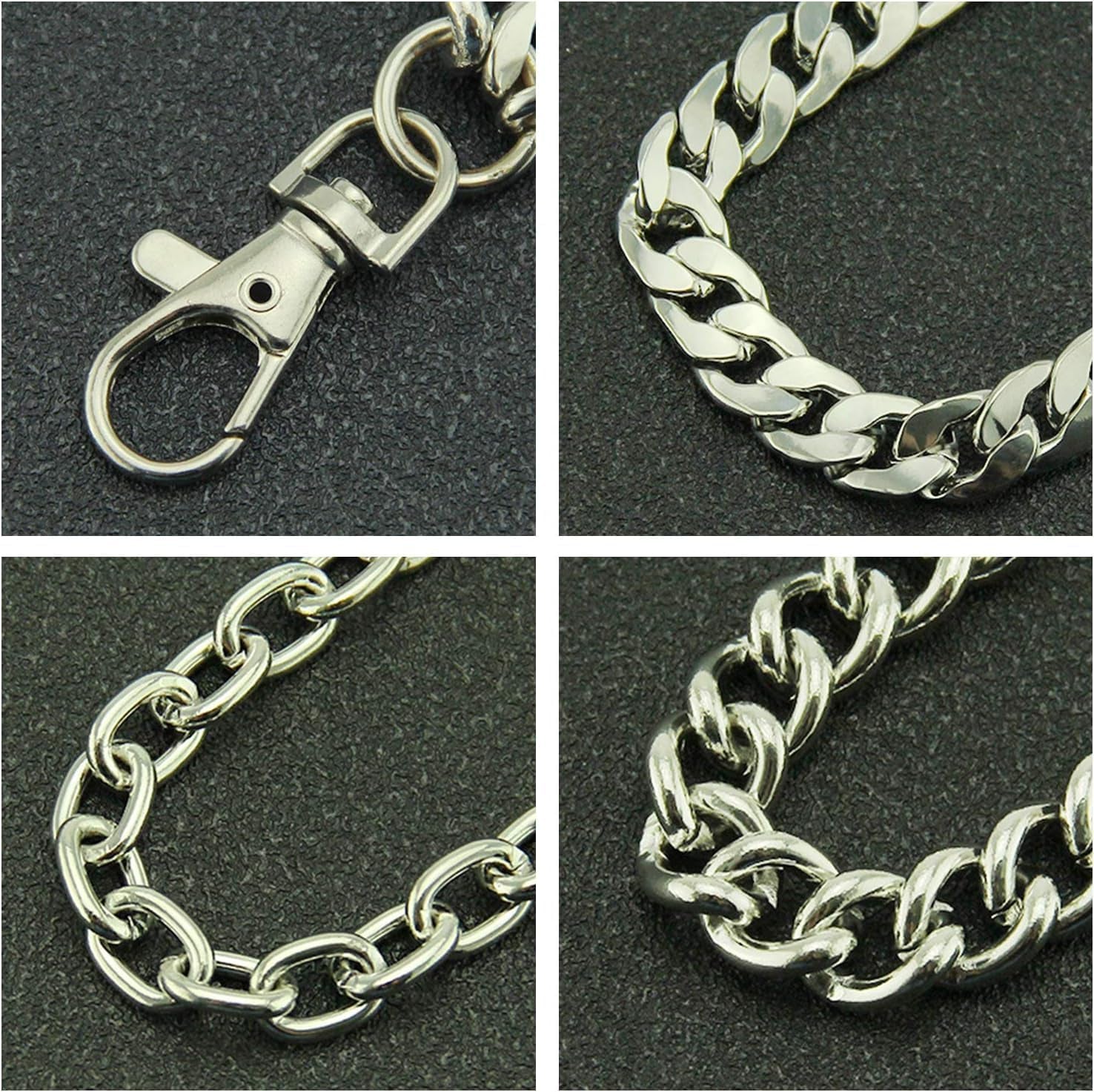 Pants Chain Trousers Chain Belt Chain Wallet Chain Pocket Chain Hip Hop Punk Jeans Chain Key Chain Goth Accessories for Eboy Egirl Women Men (Silver Chain/3)