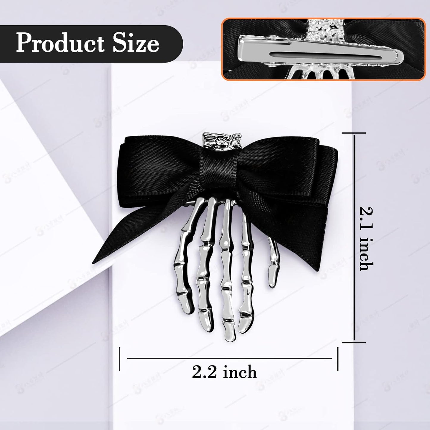 Halloween Skeleton Hands Hair Clips Goth Hair Clips Skull Hair Clip Halloween Hair Accessories Halloween Hair Clips for Women Girls (2PCS)