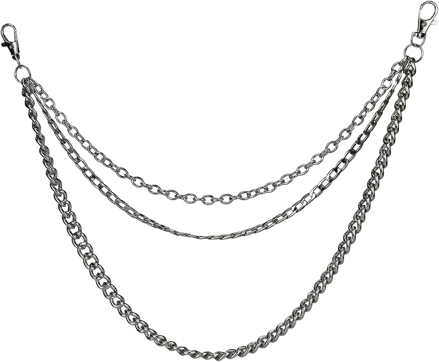 Punk Trousers Chain Hip Hop Pants Chain Pocket Chain Belt Chain Rock Jean Chain for Eboy and Egirl, Wallet Chains for Men and Women