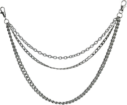 Punk Trousers Chain Hip Hop Pants Chain Pocket Chain Belt Chain Rock Jean Chain for Eboy and Egirl, Wallet Chains for Men and Women