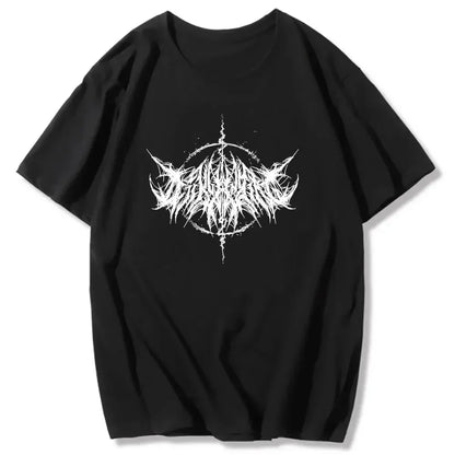 Vintage 90s hip hop kawaii T-shirt for women with lightning letter print, Y2K goth punk casual style by PressureDen.store