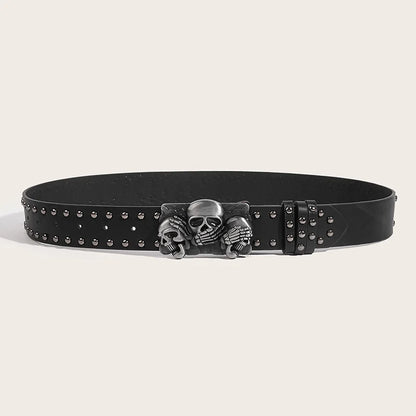 Desinger Belts for Women High Quality Luxury Brand Punk Goth Rivet Black Jeans Unisex Men Belt Paw Skull Buckle Waistband Man