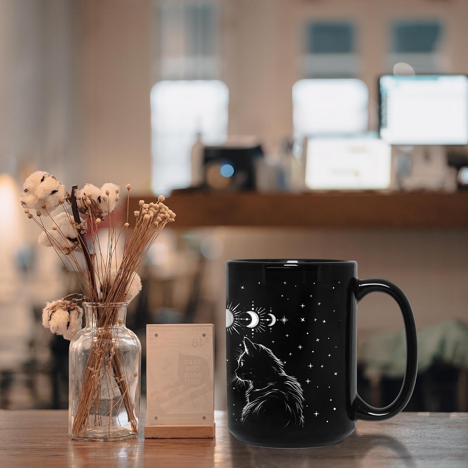 Black Cat Mug 15Oz Cat Lover Gifts for Women Funny Goth Coffee Mug - Witch, Goth Decor Christmas Cup with Cats Goth Gift Witchy Gifts for Women, Men - Xmas Decorations Cats Christmas Gothic Home Decor