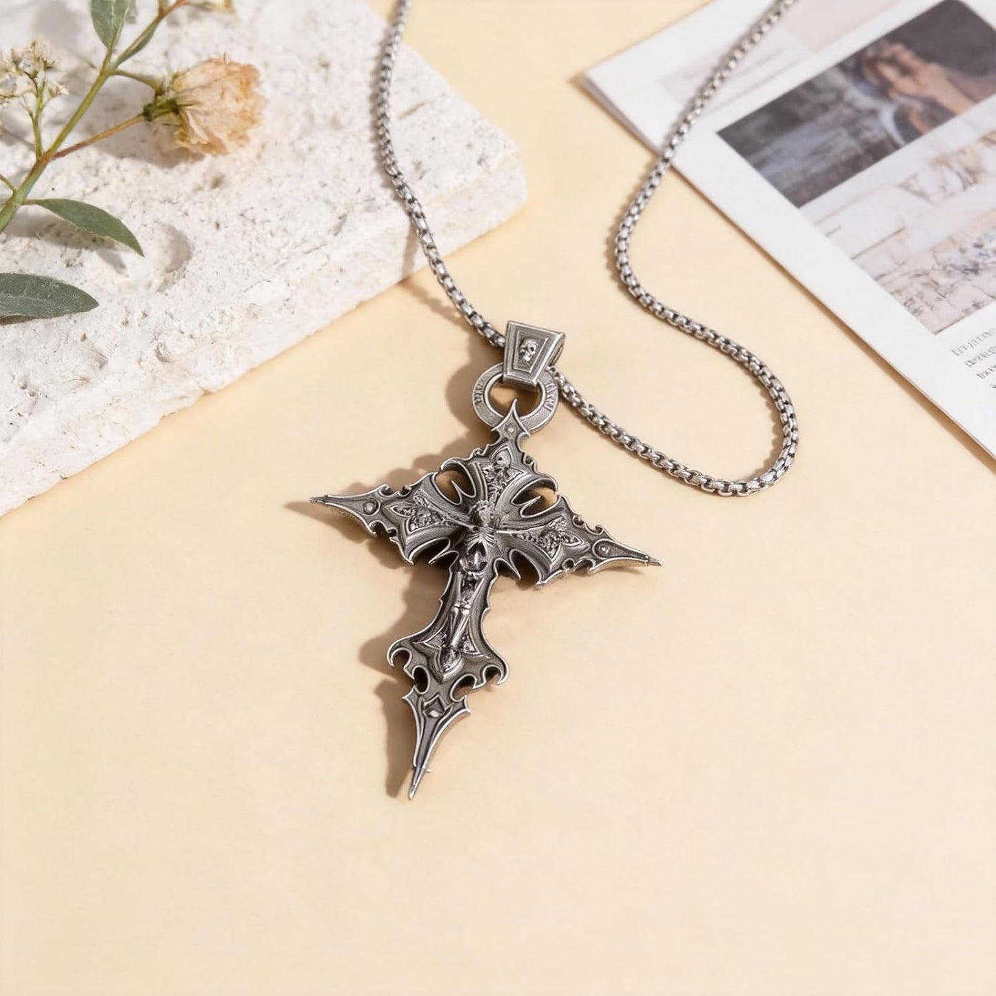 Cluksik gothic cross necklace featuring dark fashion style, perfect for grunge, emo, daily wear, and special occasions.