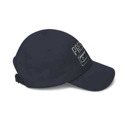 Pressure Retro Cassette Dad Cap — Vintage Tape Graphic Baseball Hat