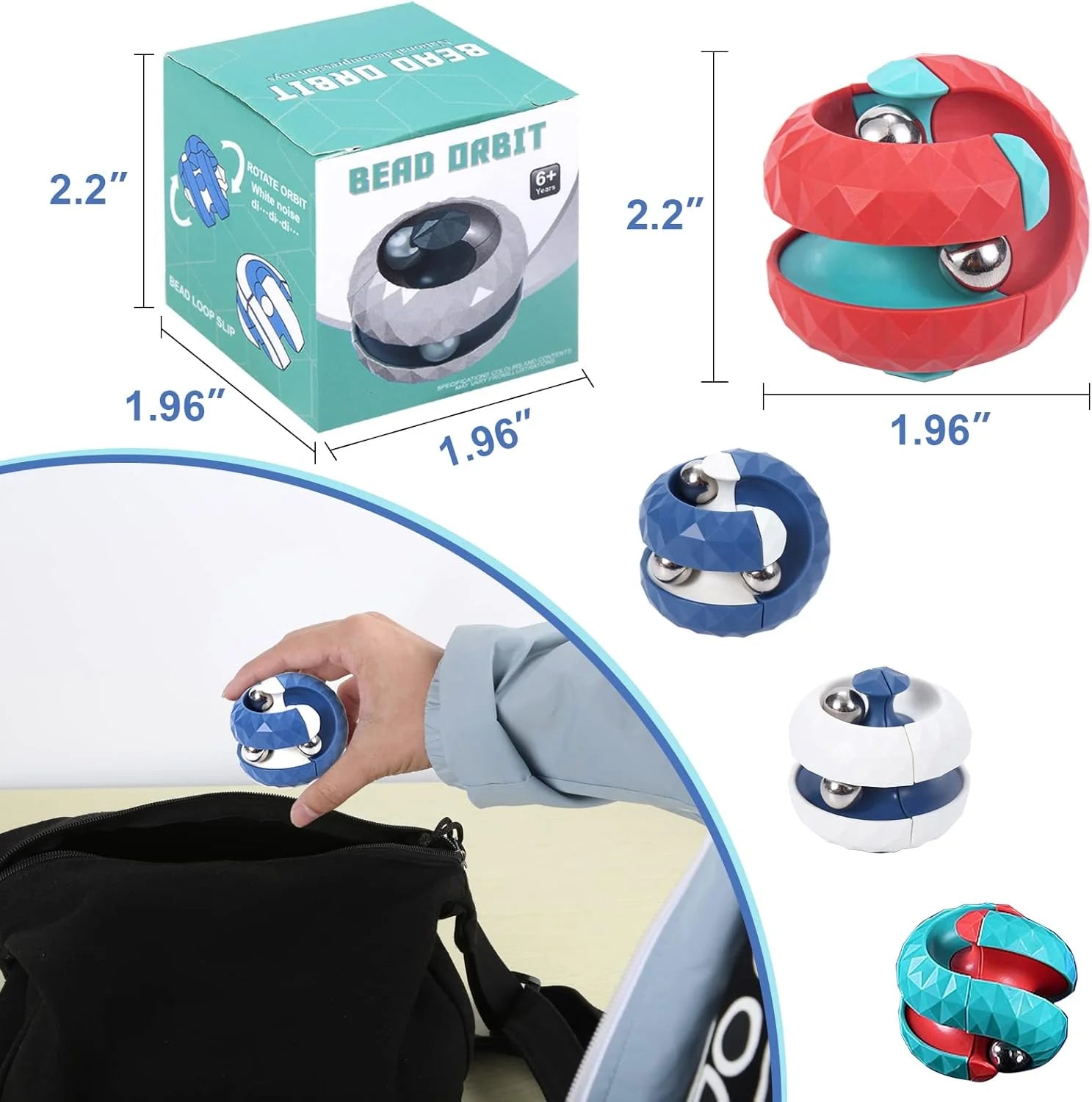 Ultimate Orbit Ball Fidget Toy - Sensory Stress Relief Infinity Cube with Creative Beads Track for Kids and Adults with ADHD and Autism