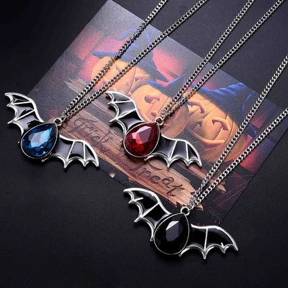 Gothic dragon bat eagle heart rose pendant necklace with intricate details, unisex costume jewelry for men and women.