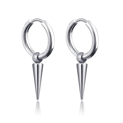 New Punk Stainless Steel Chain Hoop Earrings for Women Men 2021 Trendy Goth Pop Hip Hop Pendants Ear Jewelry Accessories Earring