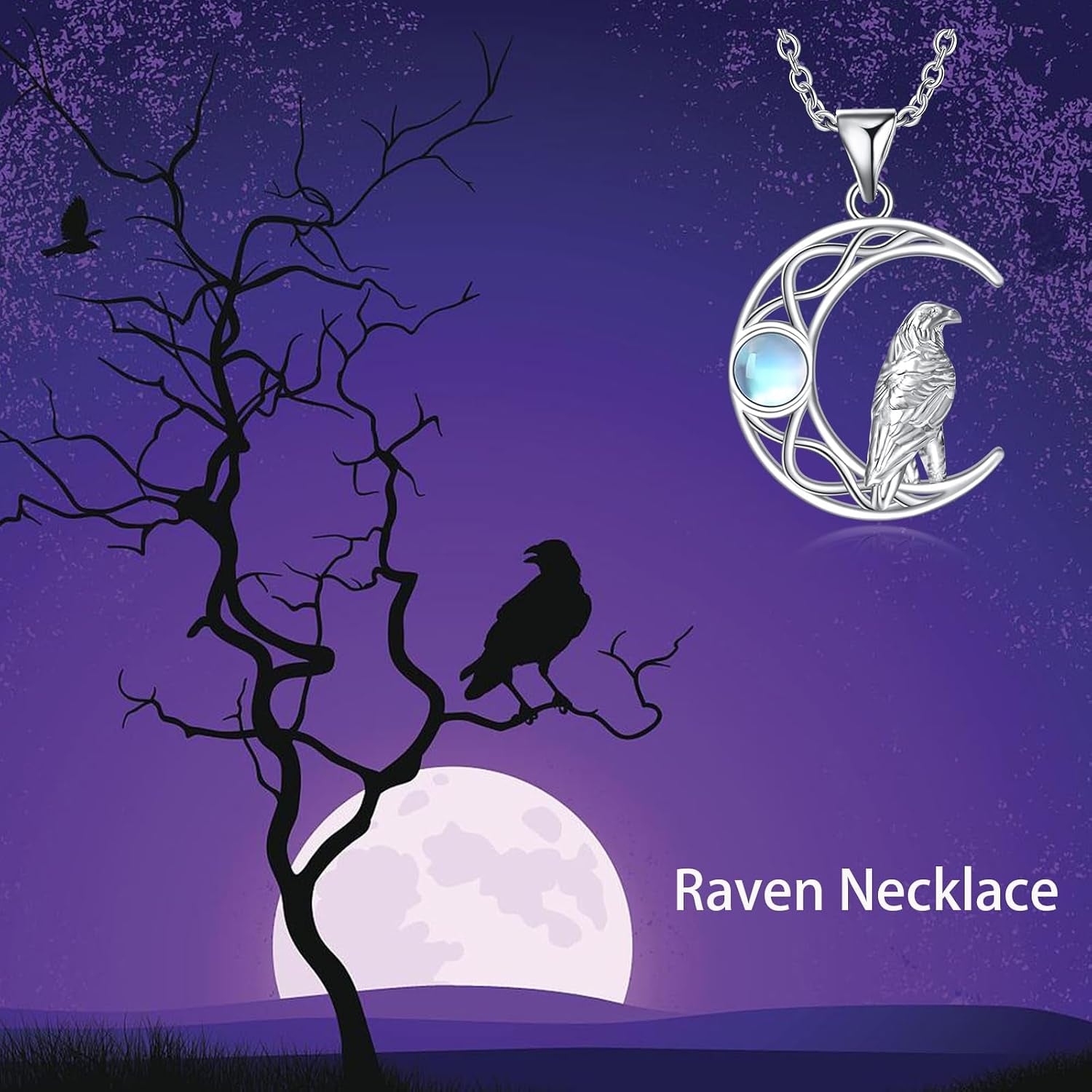 Raven Necklace Gothic Necklace Goth Jewelry Costume Party, Gothic Jewelry Goth Pendant Necklace Black Jewelry