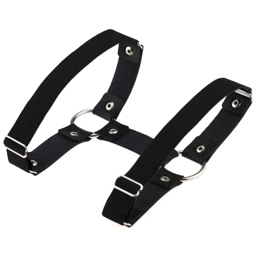 Sexy Leg Garter Wraps for Raves Goth Leg Chain Adjustable Elastice 2 Rows Punk Harness Jewelry Gothic Accessories