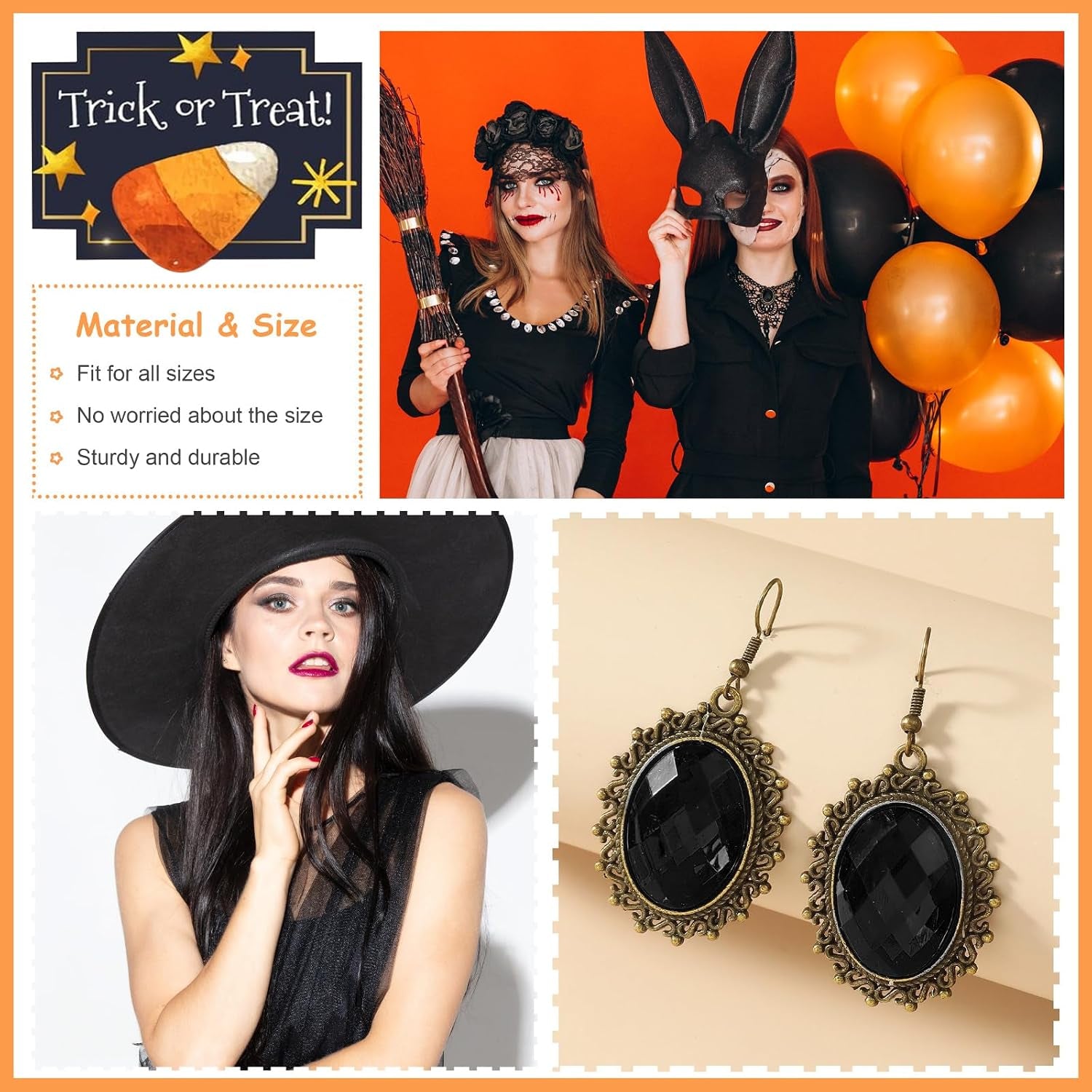 Gothic Earrings for Women Goth Pirate Earrings Vampire Accessories Witch Costume Punk Jewelry for Women Halloween Costume Accessories