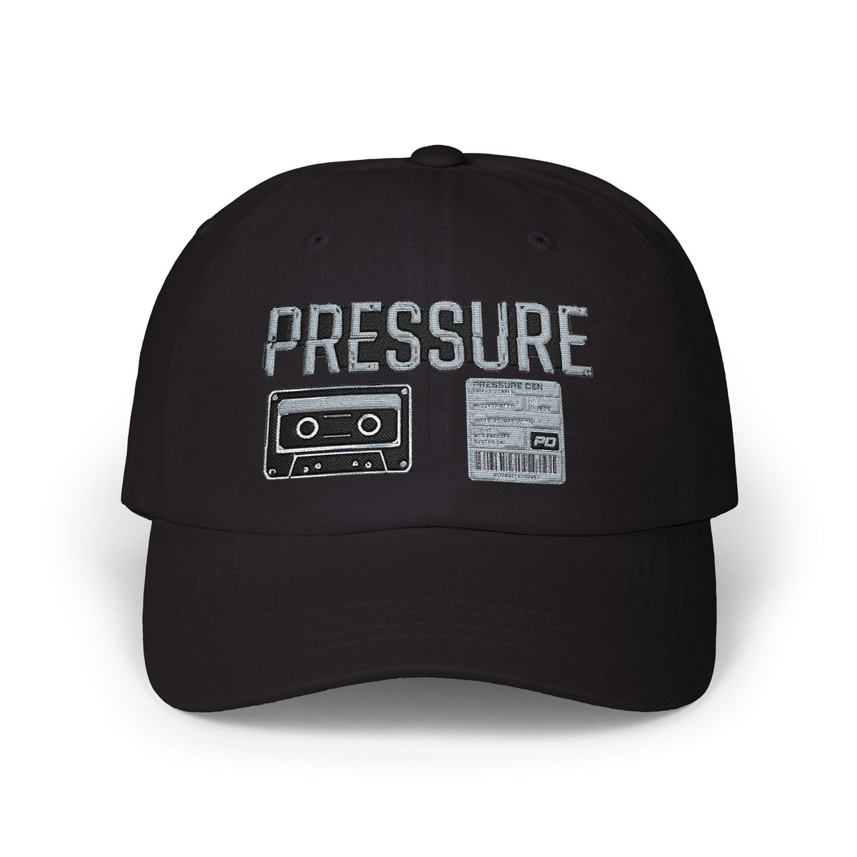 Pressure Retro Cassette Dad Cap — Vintage Tape Graphic Baseball Hat