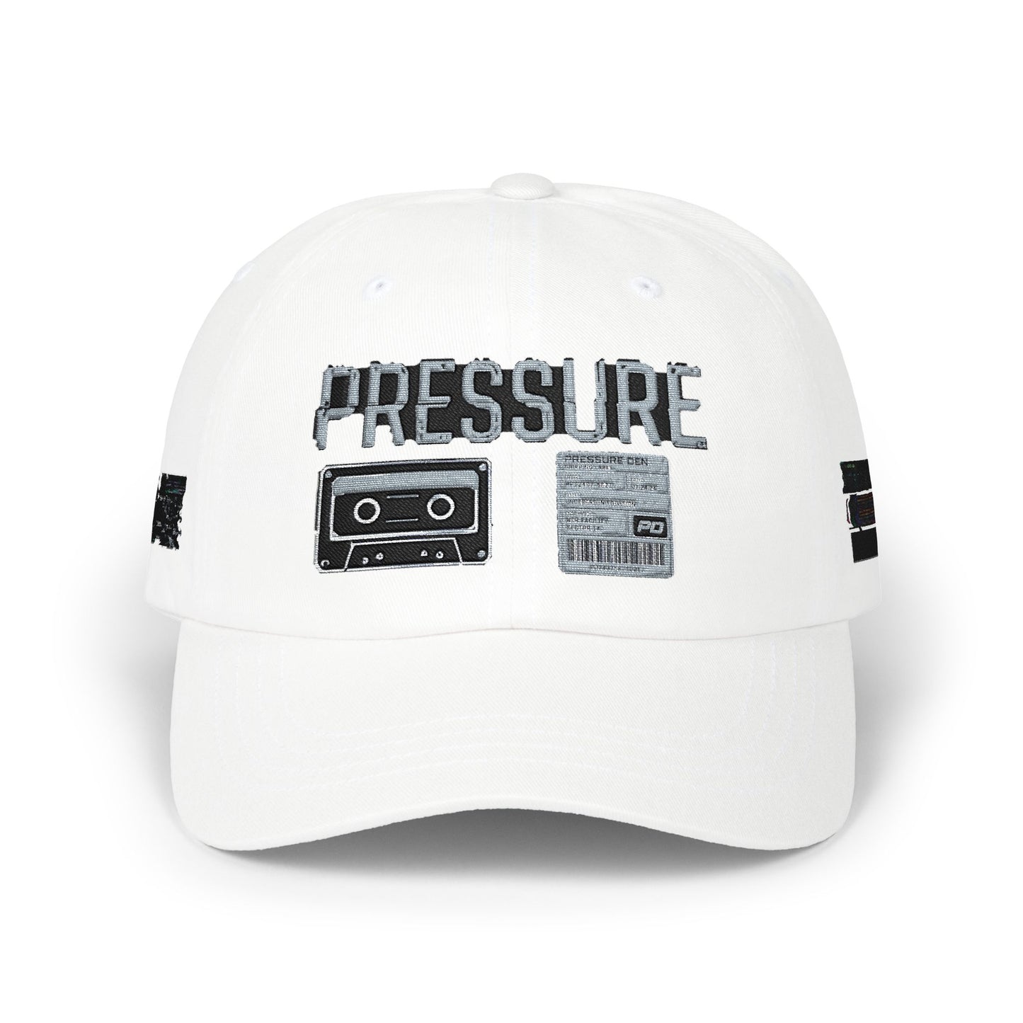 Pressure Retro Cassette Dad Cap — Vintage Tape Graphic Baseball Hat