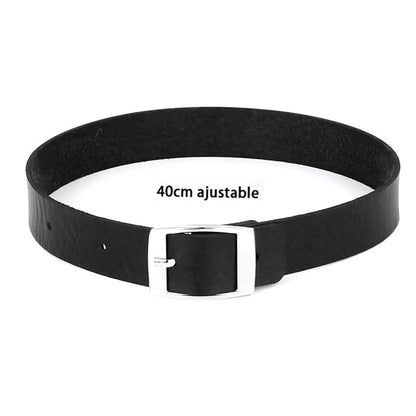 Vintage Sexy Harajuku Black Belt Collar Choker Necklace PU Leather Goth Choker Punk Gothic Necklace for Women Men