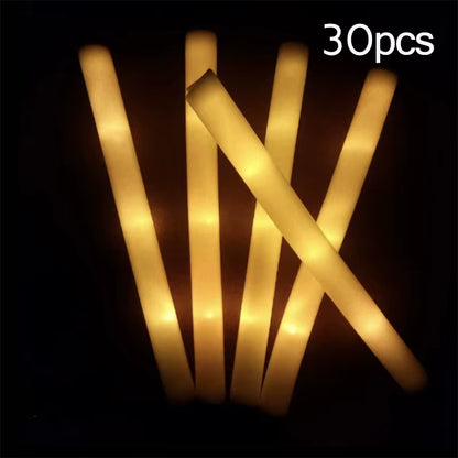 Vibrant 15/30 Pcs LED Glow Sticks - Colorful RGB Cheer Tubes for Parties, Weddings, and Events!