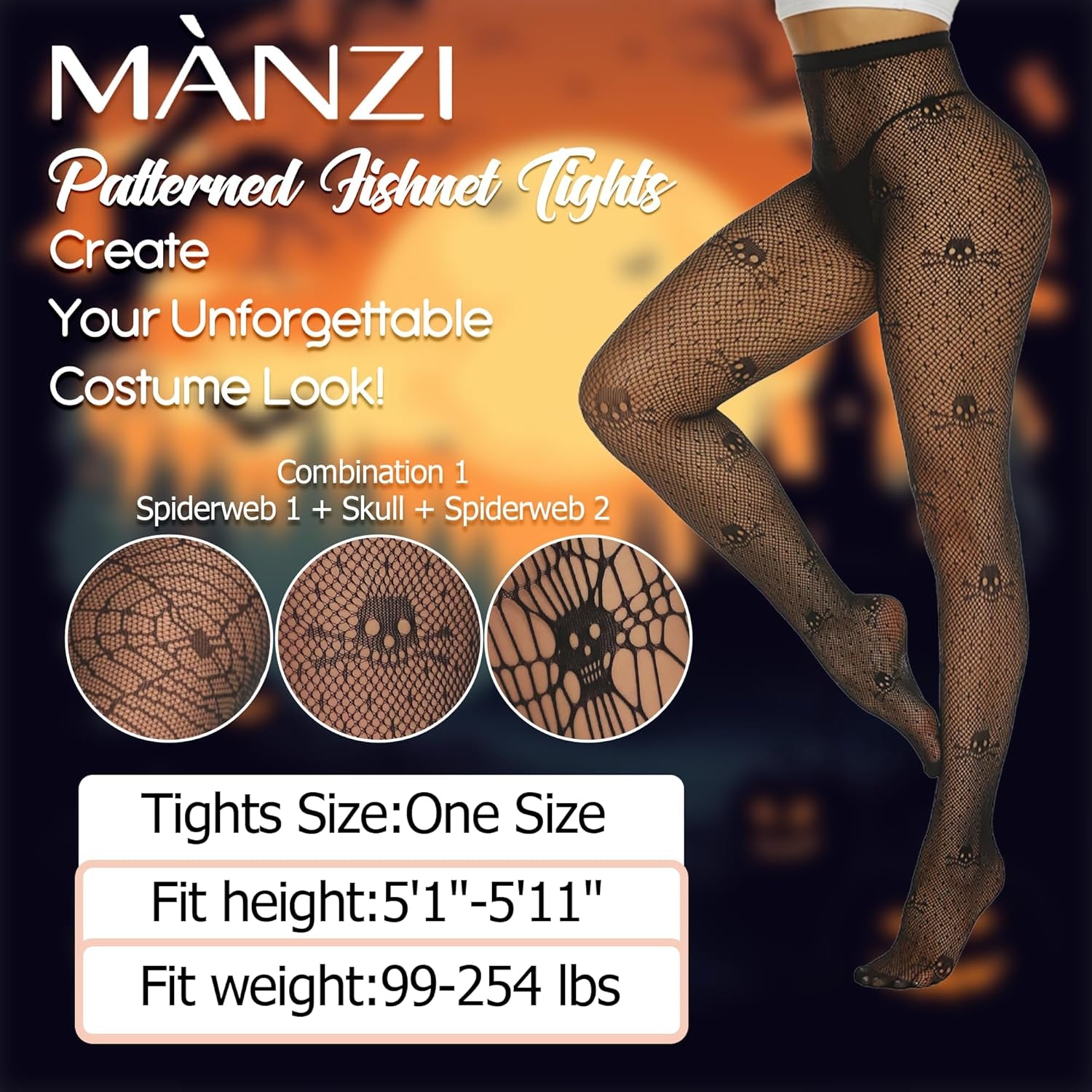 Versatile 3-Pack Patterned Fishnet Tights for Women - Spiderweb Design for Halloween & Everyday Style