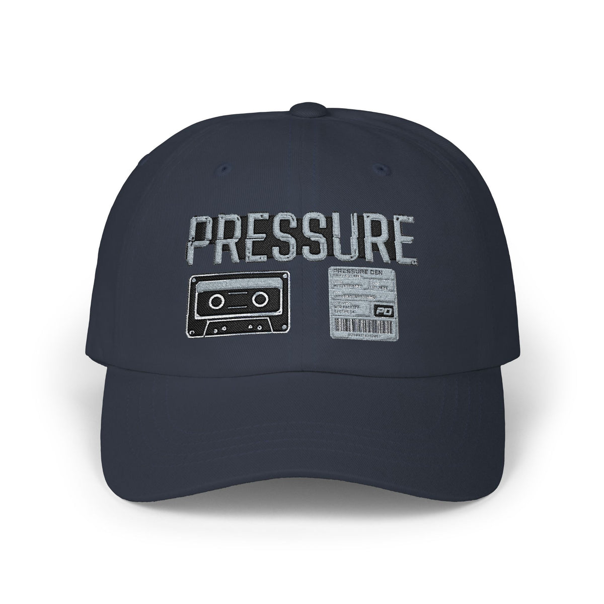 Pressure Retro Cassette Dad Cap — Vintage Tape Graphic Baseball Hat