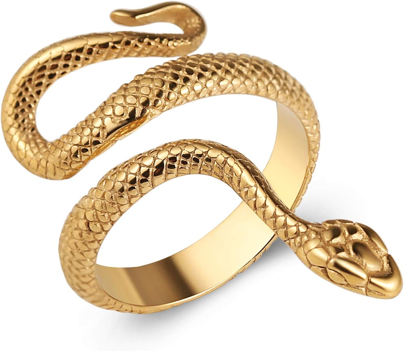 Gothic snake ring by HZMAN, featuring a retro stainless steel design with a detailed snake motif for men and women.