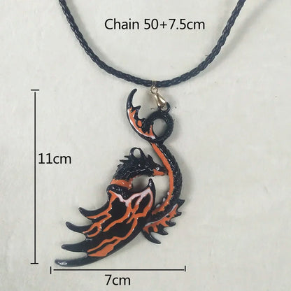 Gothic dragon bat eagle heart rose pendant necklace with intricate metal design, unisex jewelry for costume parties and gothic fashion.