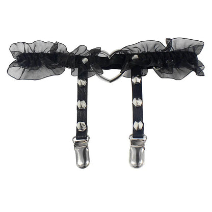 Women Sexy Leather Thigh Garter Belt Pu Punk Elastic Harness Leg Strap Goth Stocking Leglet Belt Garters Suspender for Girl
