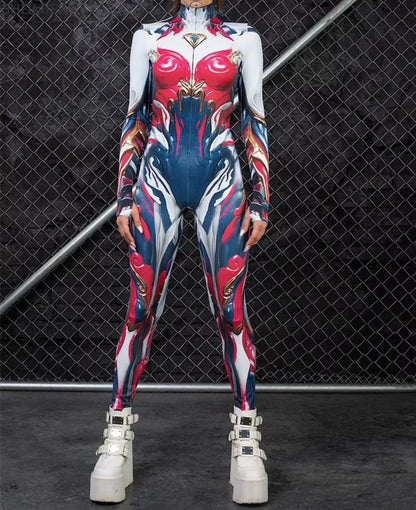 Sexy Halloween Muscle Cosplay Bodysuit for Women - High-Waisted Rave Outfit