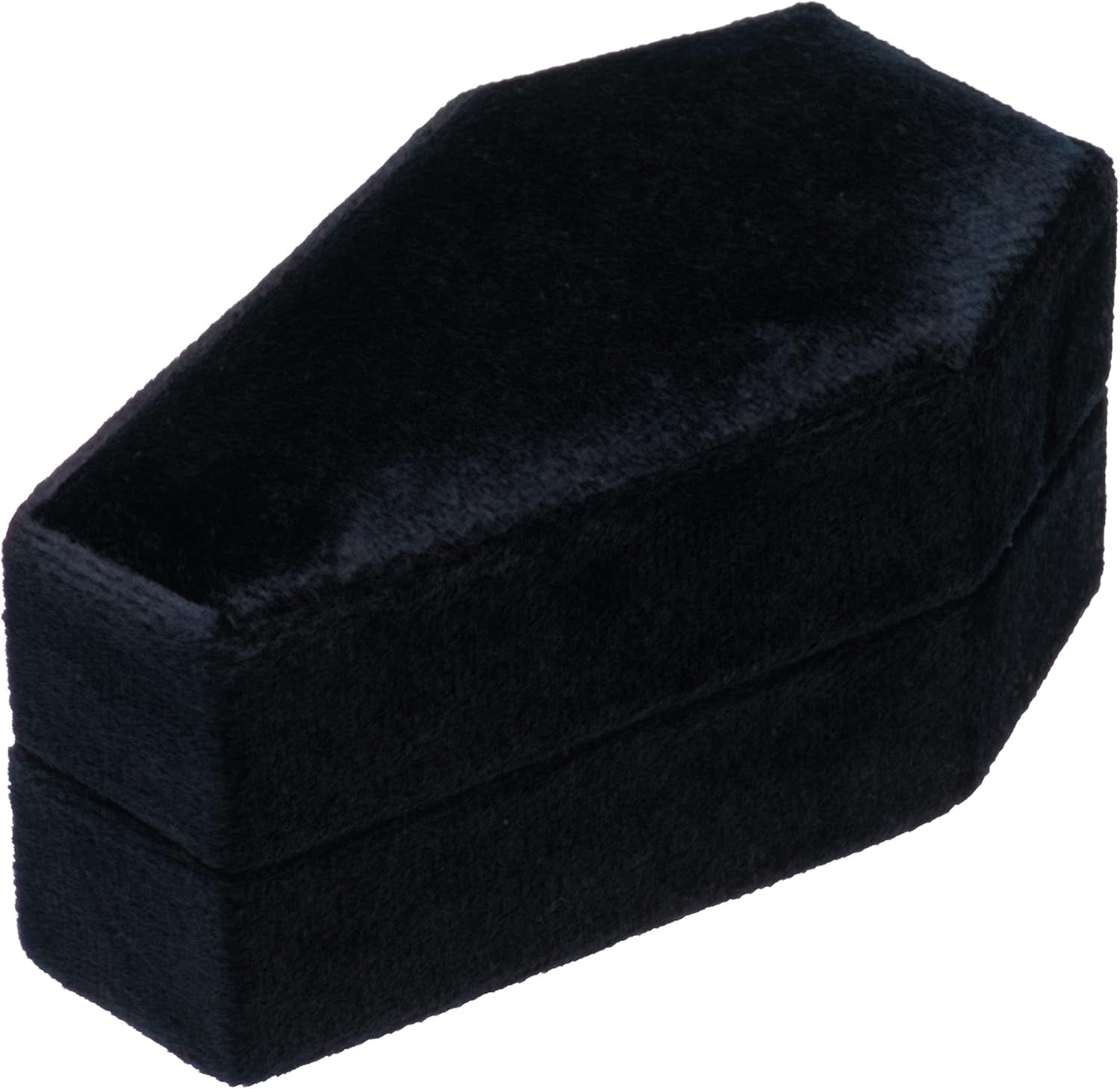Velvet Coffin Ring Box Case Holder 3 Slots for Gothic Wedding Ceremony,Gothic Jewelry Organizer Decorations (Black)