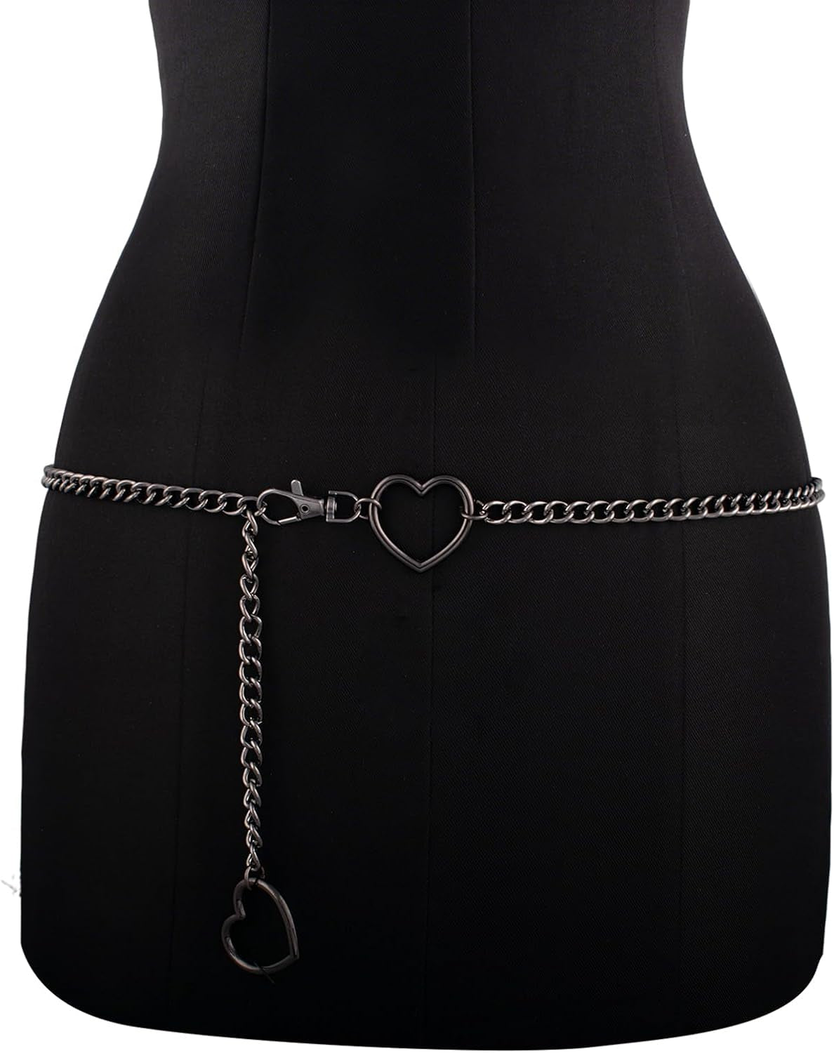 FNQUFUJ vintage heart waist chain, adjustable body jewelry with heart charm, perfect for dresses and jeans.