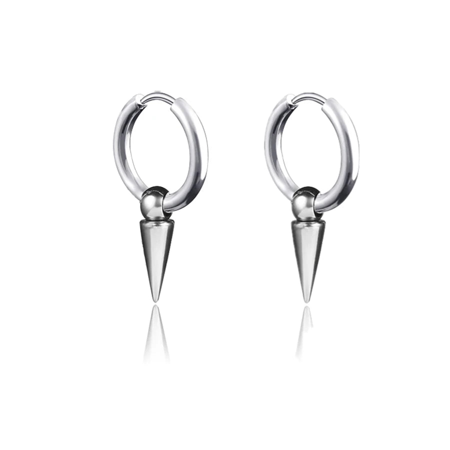 New Punk Stainless Steel Chain Hoop Earrings for Women Men 2021 Trendy Goth Pop Hip Hop Pendants Ear Jewelry Accessories Earring