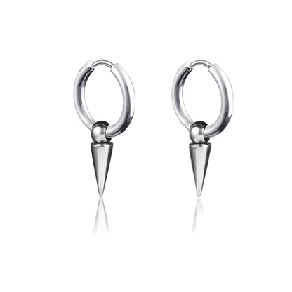 New Punk Stainless Steel Chain Hoop Earrings for Women Men 2021 Trendy Goth Pop Hip Hop Pendants Ear Jewelry Accessories Earring