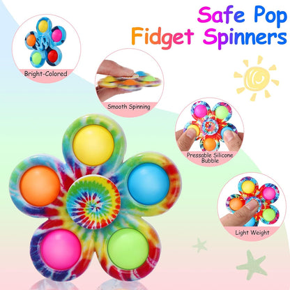 6-Pack Pop Fidget Spinners - Perfect Party Favors, Easter Basket Stuffers, and Classroom Prizes for Kids and Teens!